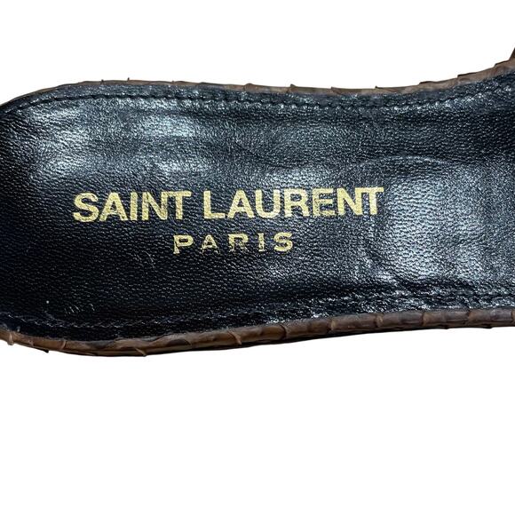 Saint Laurent Snake Skin Bianca Slides Women's Size 36 (US 6) Floor Model NEW - Picture 5 of 7